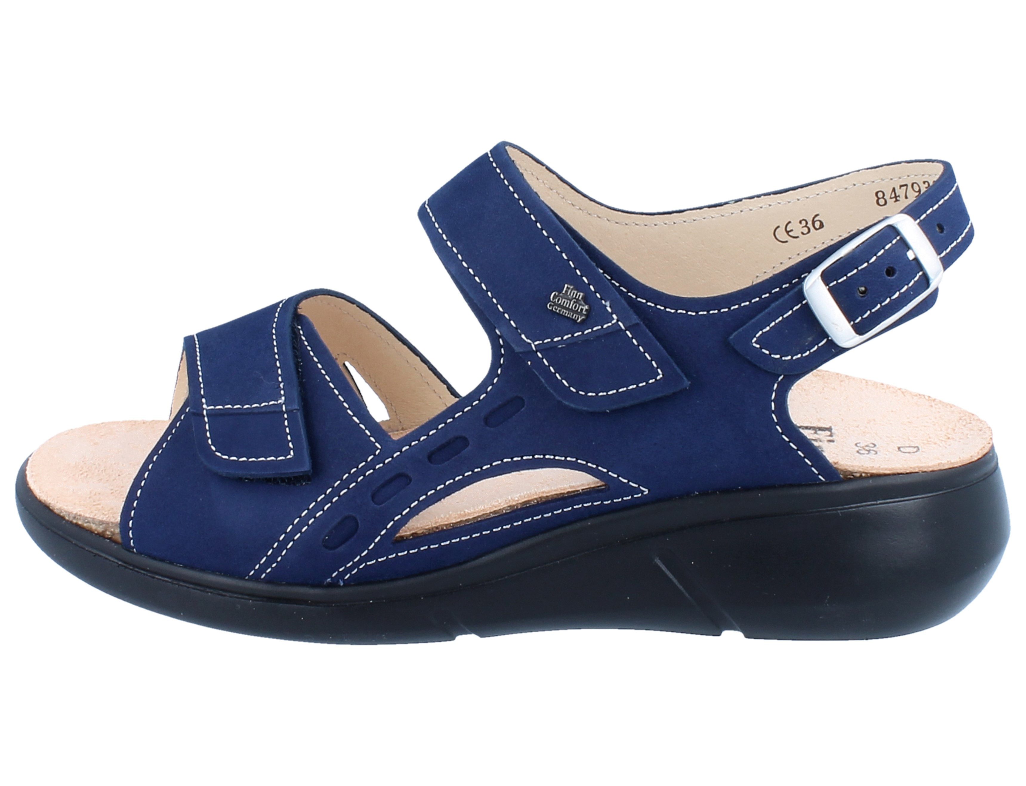 Finn Comfort FINN COMFORT Suva Damen Sandale blau Nubukleder - Größe: 39 Sandale Wechselfußbett