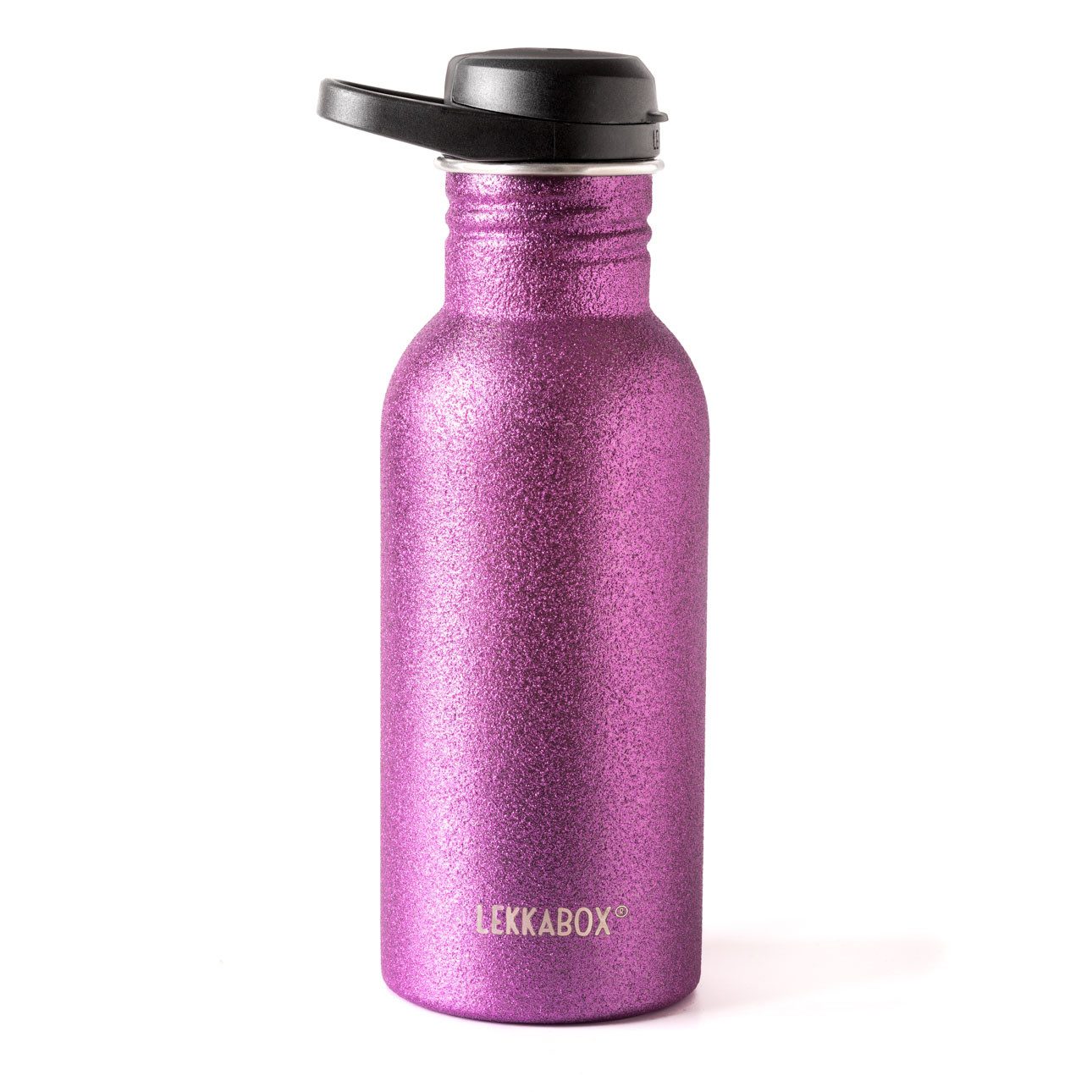 LEKKABOX Trinkflasche Edelstahl Glitzer Trinkflasche, 500ml - Kinder Sport Edelstahlflasche, Elegant schimmernd, leicht, auslaufsicher – für jeden Tag