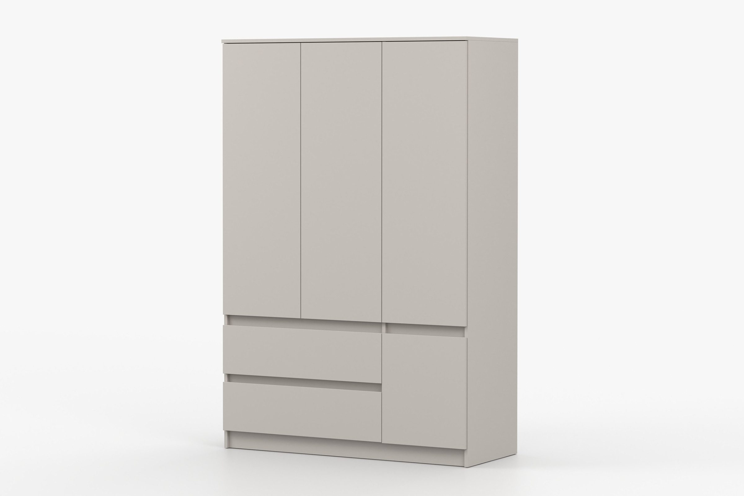 Deine Möbel 24 Kleiderschrank SIMO 01 120 cm in Weiß / Kaschmir, 4 Türen, 2 Schubladen (Set, 1-St., Drehtürenschrank ideal für Kinderzimmer & Jugendzimmer) Kinderkleiderschrank mit 5 Einlegeböden und 1 Kleiderstange