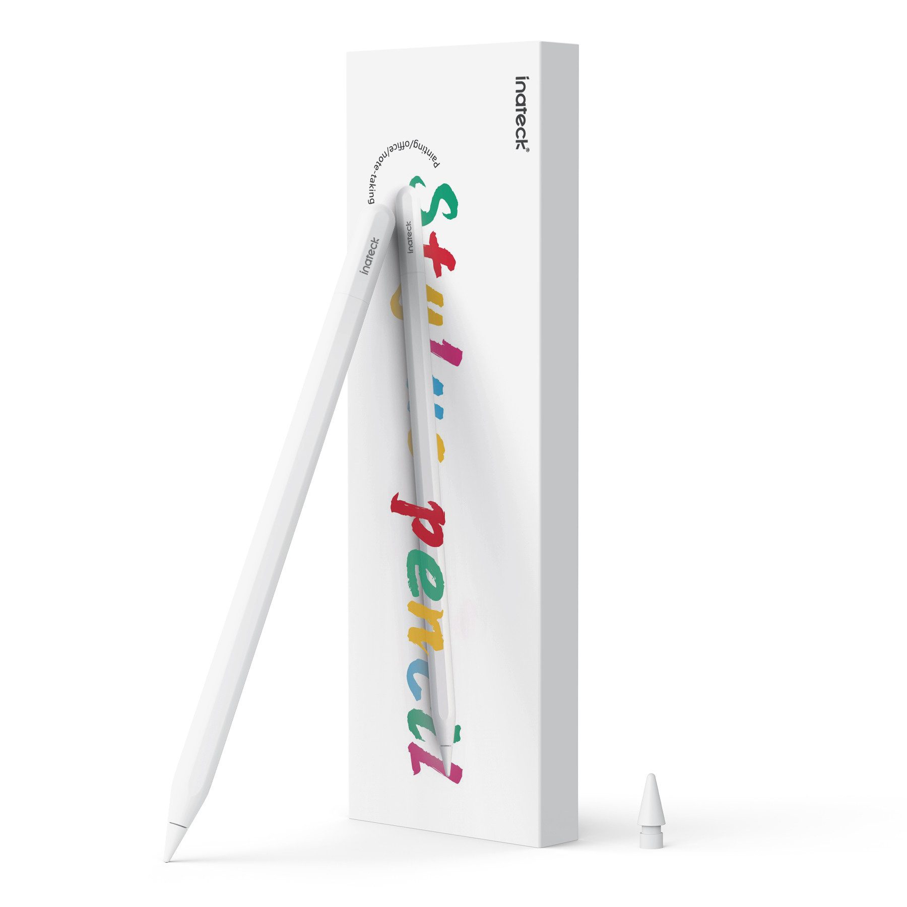 Inateck Eingabestift Stylus Pen für iPad 2018-2025, Handballenabweisung,5 Min Schnellladung Auswechselbare Stiftspitze*1