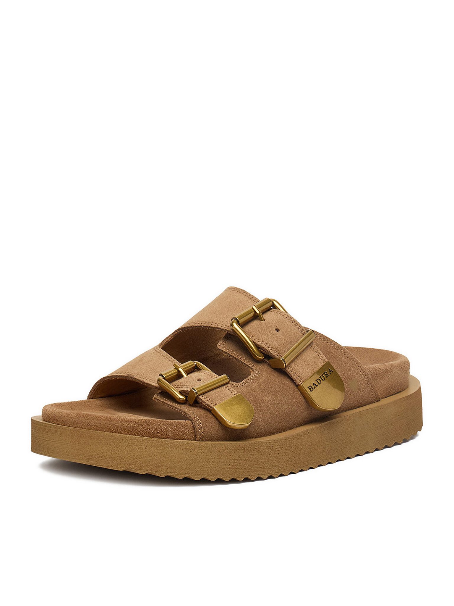 Badura Badura Damen-Flip-Flops Beige Badura-CYCLAMEN-80033-25 Beige Dunkel Badepantolette