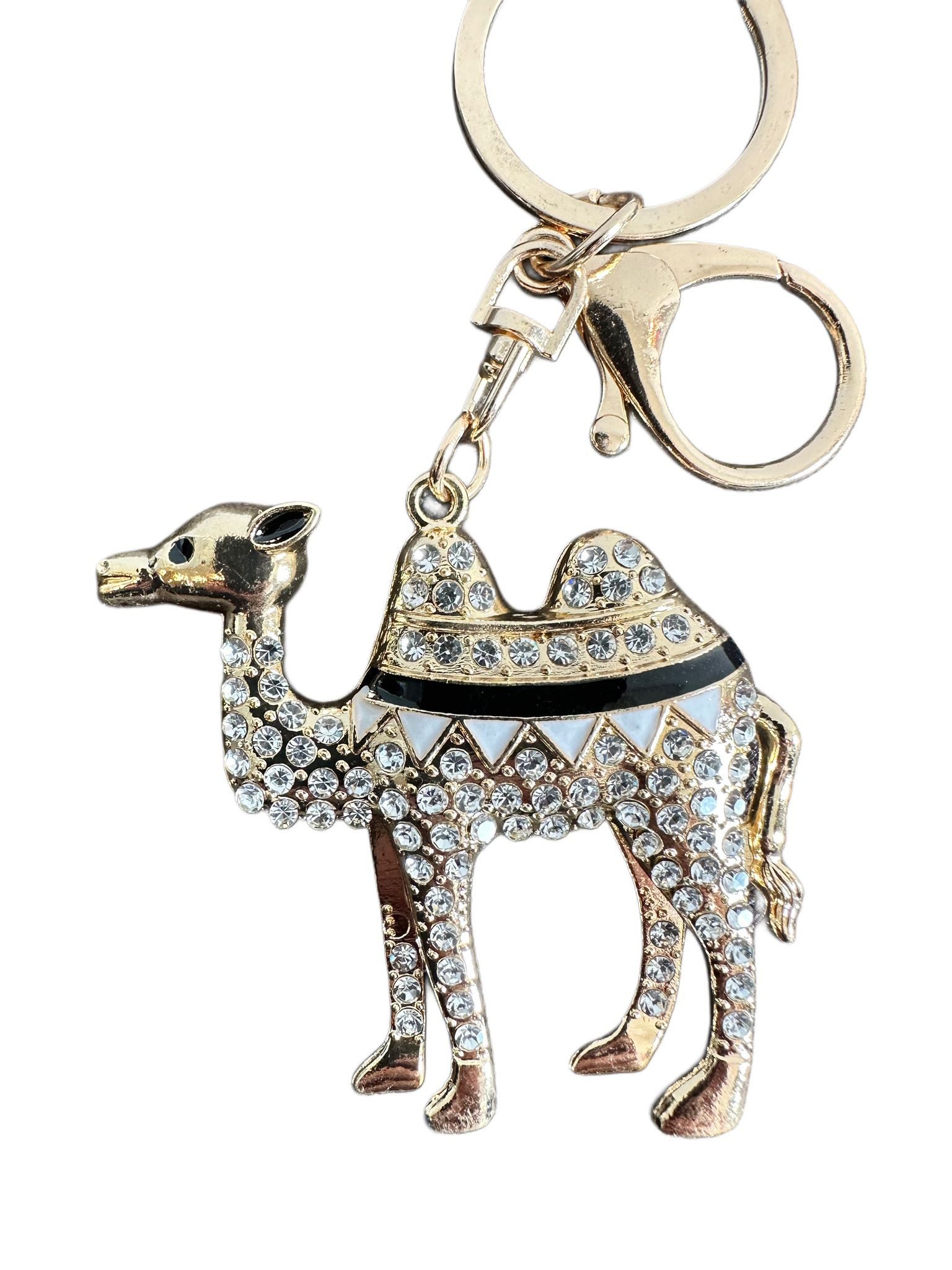 Whitehouse Leisure International Ltd Schlüsselanhänger Schlüsselanhänger Kinder Mini Anhänger keychain Gltzer Kamel, Schlüsselanhänger aus Metall mit Steinen und Glitzer Geschenk 6 cm
