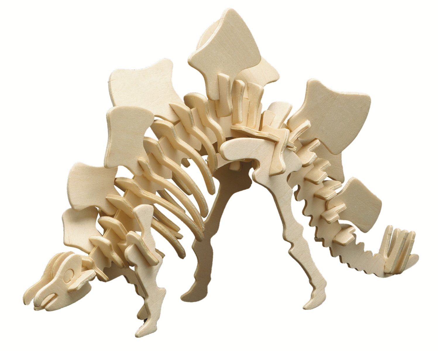 Pebaro 3D-Puzzle Holzbausatz Stegosaurus, 856/5, 44 Puzzleteile