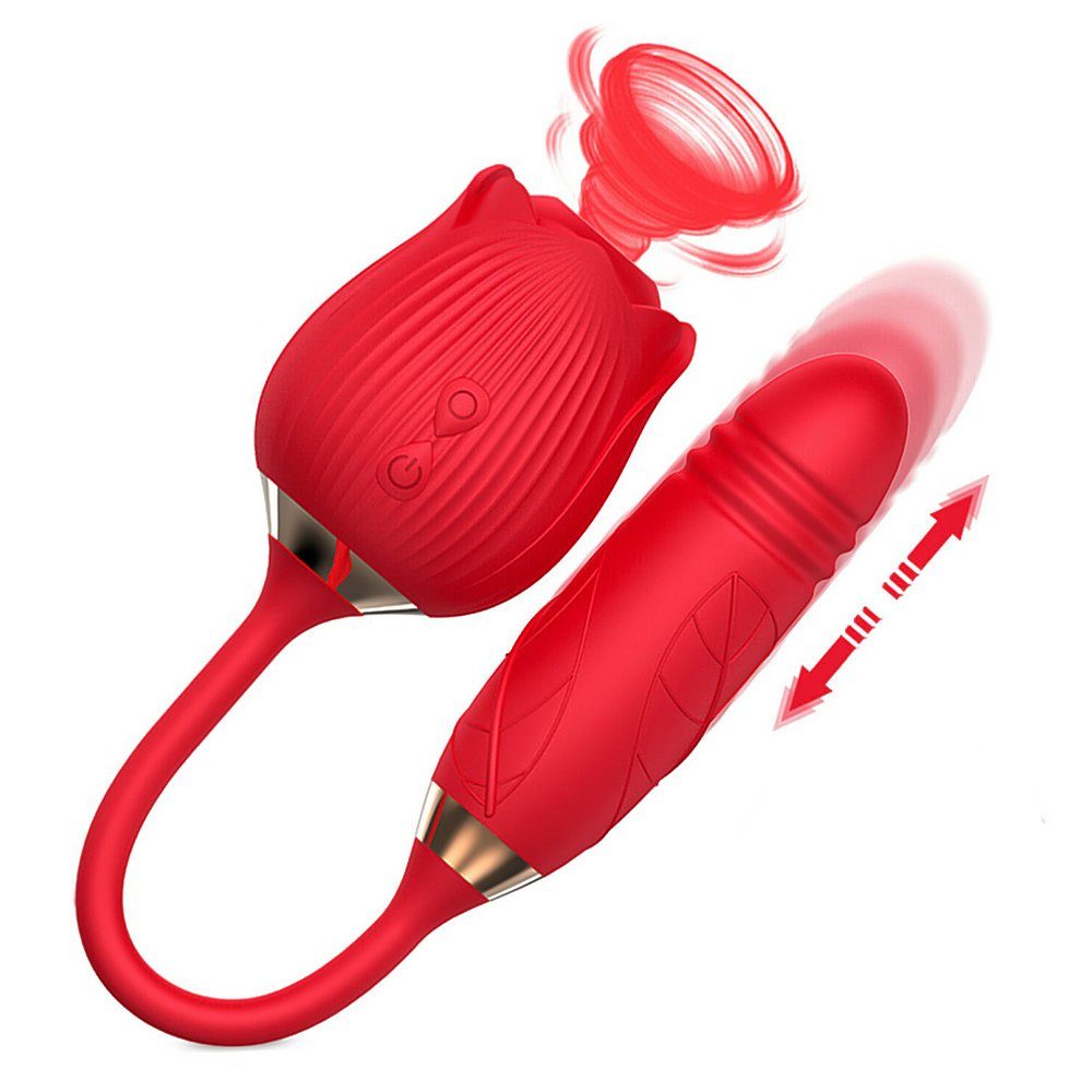 LOVONLIVE G-Punkt-Vibrator Rose Vibrator Sauger Stimulation Vibratoren für sie mit 10 Vibration, Klitoris Stimulator und G-Punkt Vibrator,Sexspielzeug für Frauen Paare | G-Punkt-Vibratoren