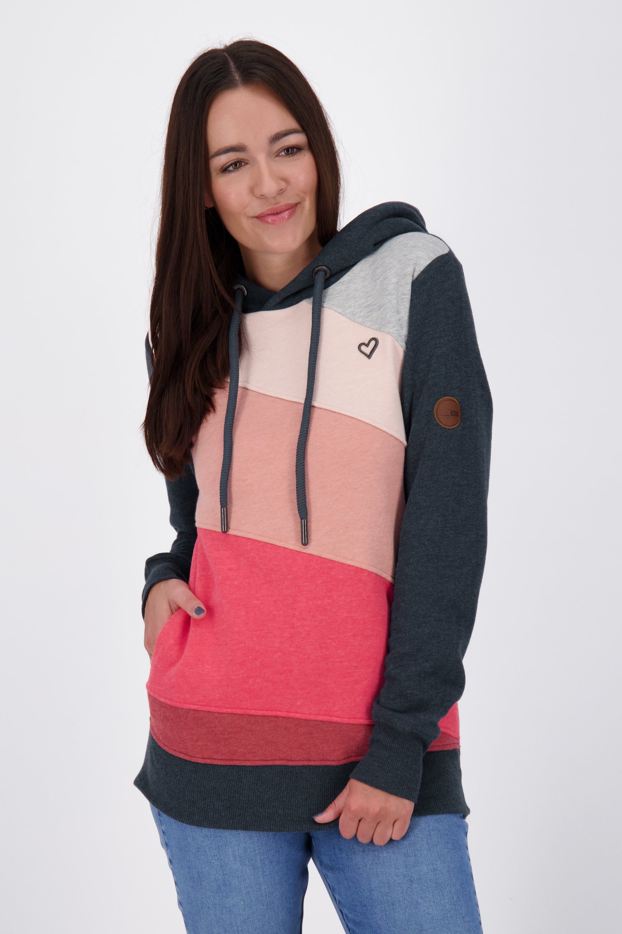 Alife & Kickin LeniAK Sweatshirt Kapuzensweatshirt, Kapuzensweatshirt Sweat coral melange Damen A