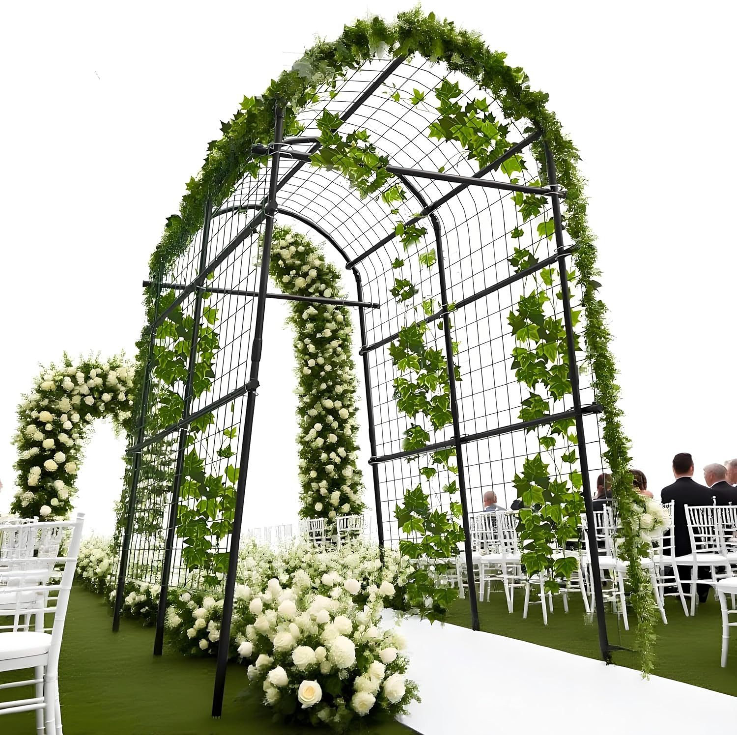 GarveeMore Spalier Rankhilfe Garten, U-förmiges Gartenbogen für Rankpflanze, Gemüse, Obst