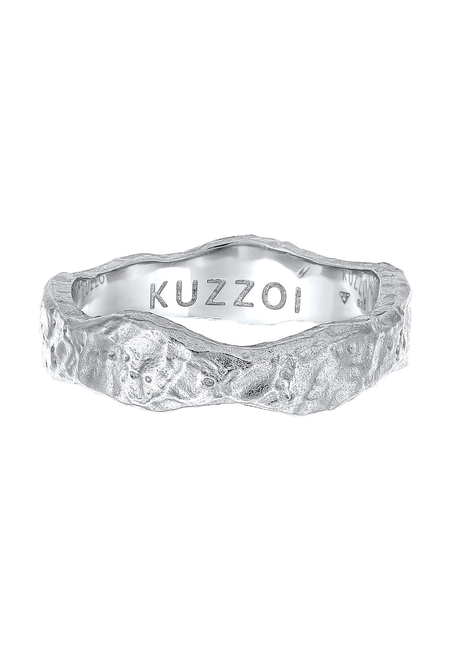 Bandring Organic Kuzzoi Silber 925 Silberring Struktur Herren
