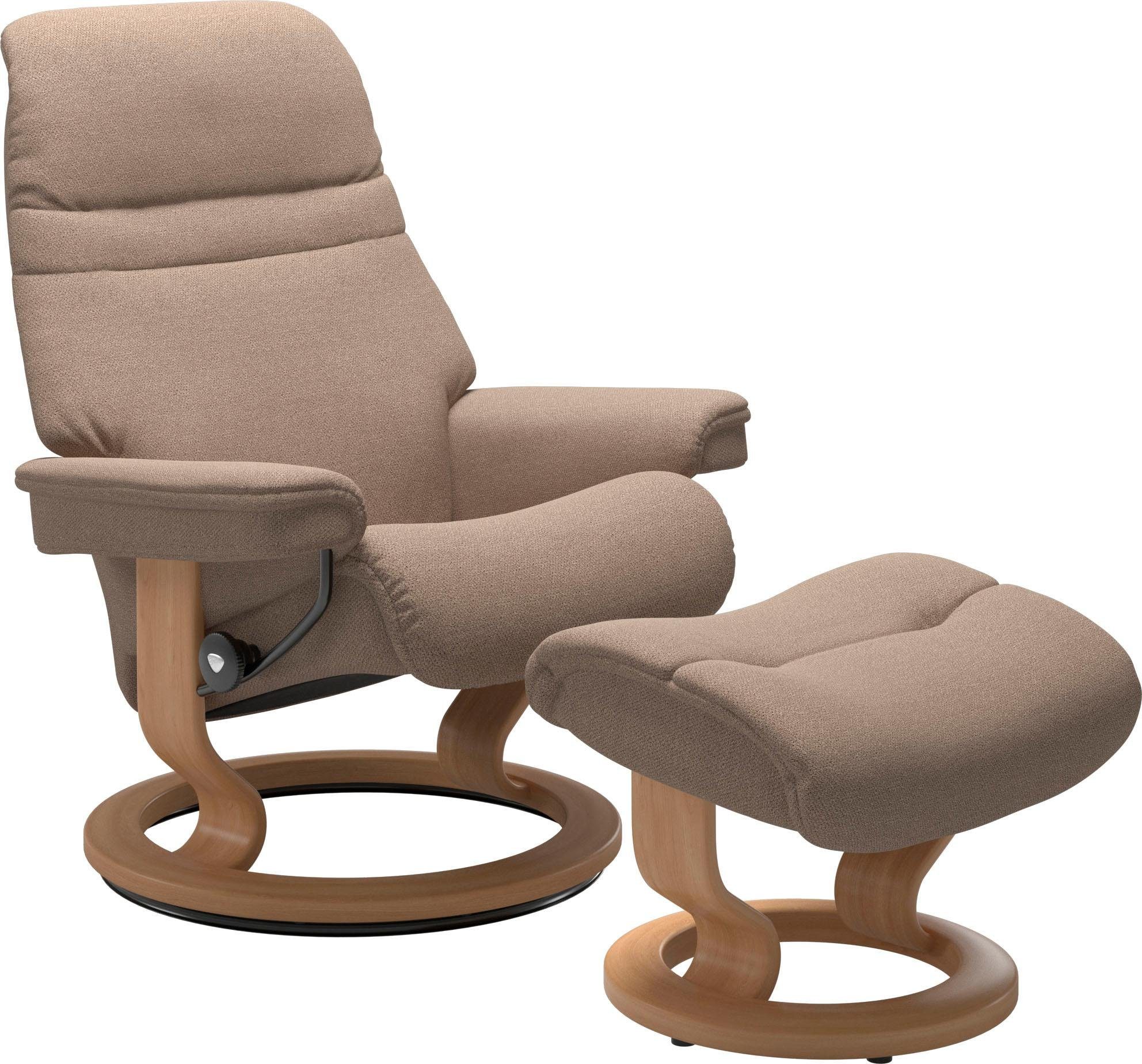 (Set, Hocker), Stressless® Relaxsessel Base, mit Größe Eiche mit Sunrise M, Relaxsessel Gestell Classic