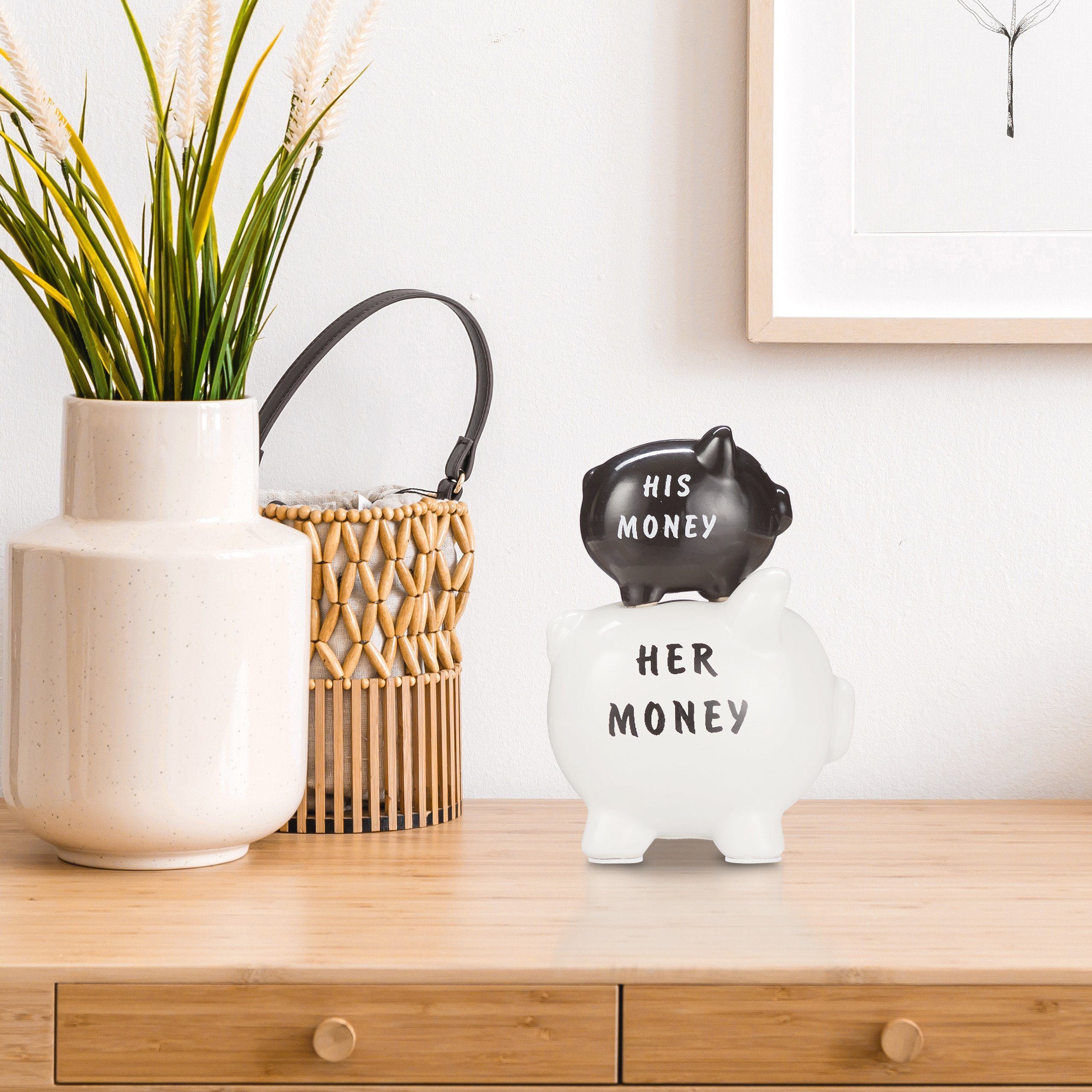 relaxdays Spardose Sparschwein His Money & günstig online kaufen