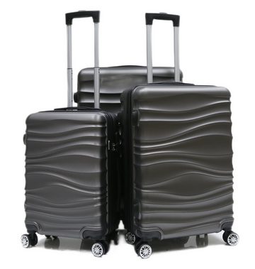 KESSMANN Kofferset Hartschalenkoffer Set 3 Teilig Kofferset L klein XL mittel XXL groß, 4 Rollen, (Koffer-Set, 3 tlg., Leichtgewicht Rollkoffer 360° Rollen Reisen Urlaub Reisekoffer Set), Trolley Gepäckset Hartschalenkoffer Urlaubskoffer Handgepäck Organizer