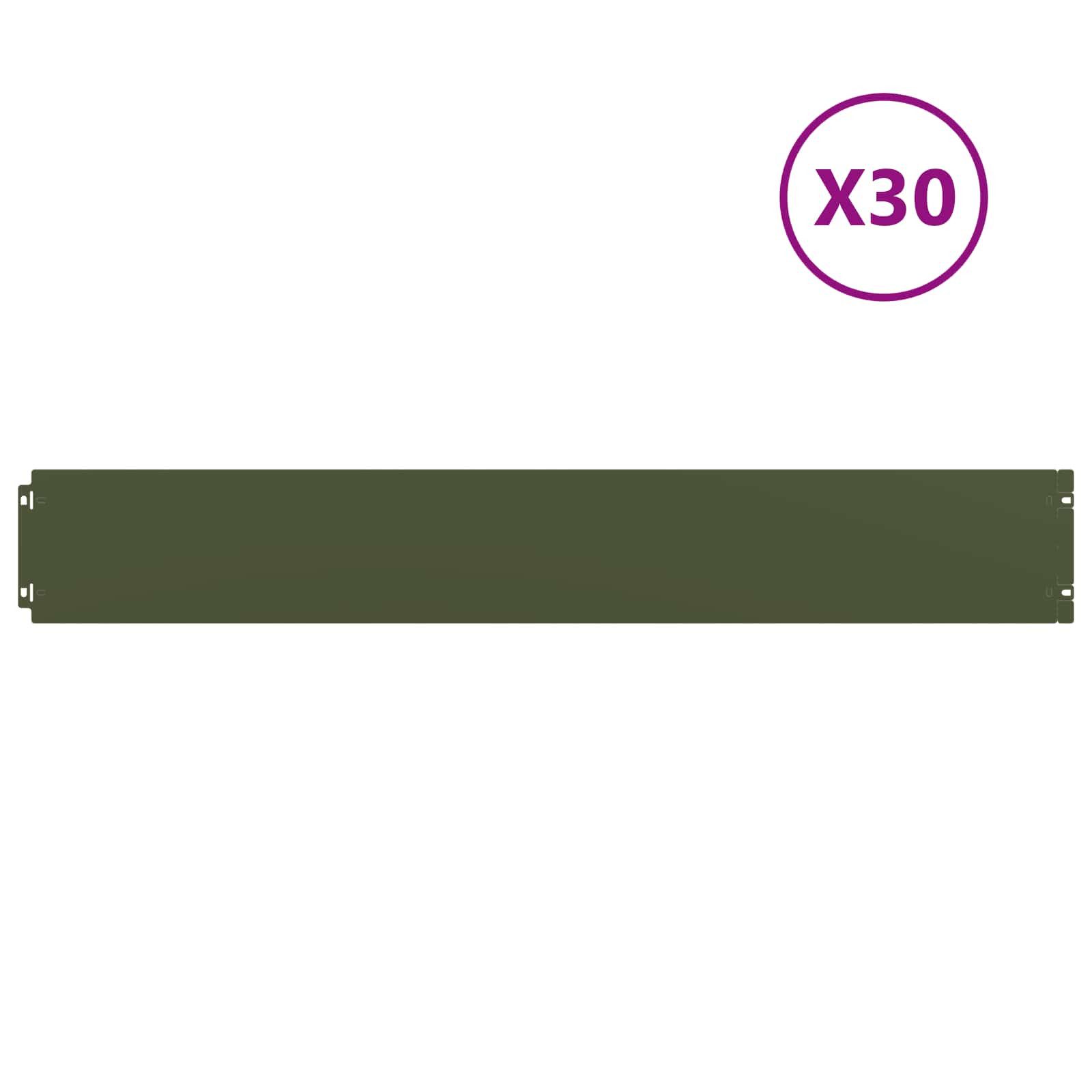 vidaXL Beetumrandung Rasenkante 30 stk. 15 x 103 cm Stahl Olivgrün