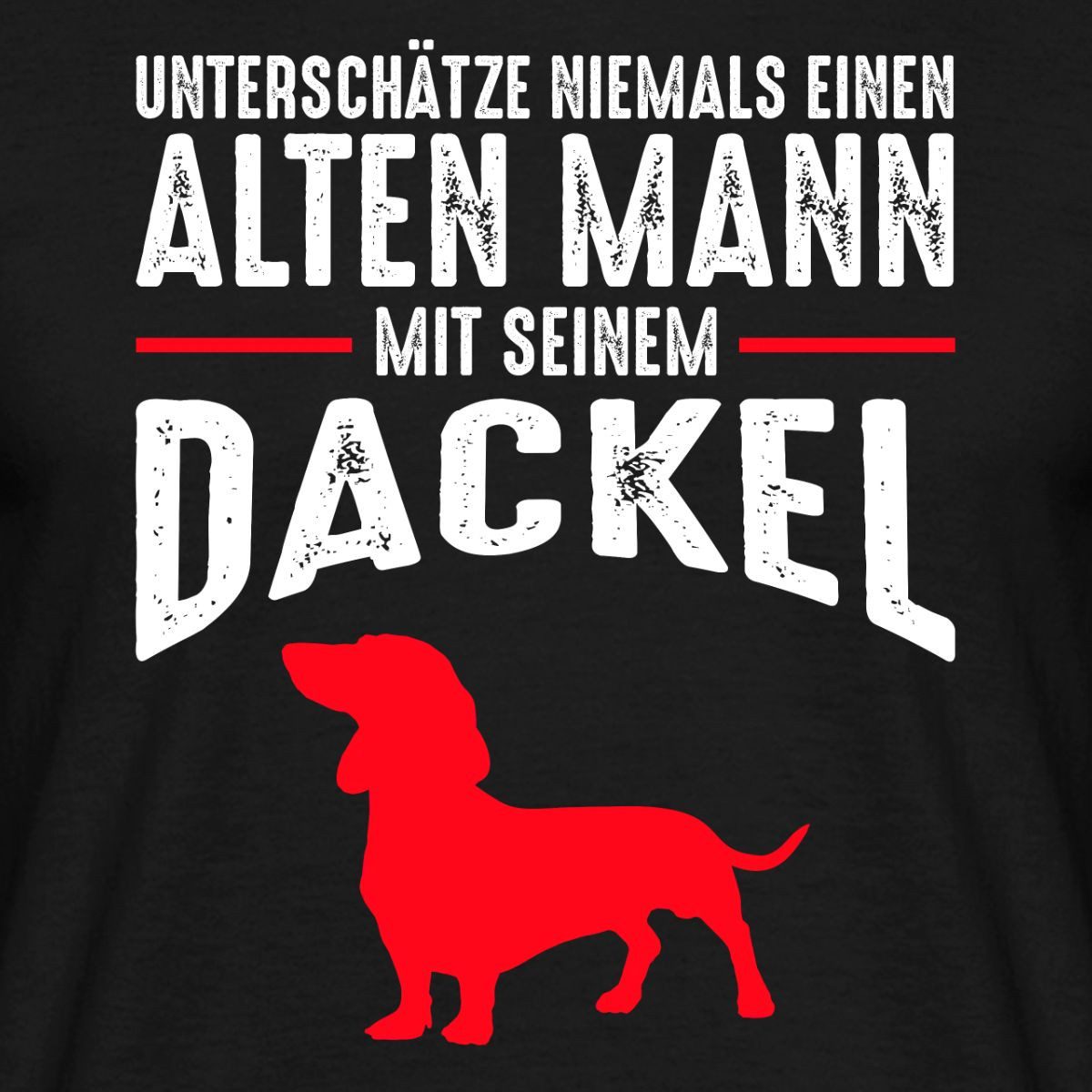 Spreadshirt T-Shirt Alter Mann Dackel Papa Lustig Dackelbesitzer Hundepapa Männer T-Shirt (1-tlg) – Bild 2 von 5