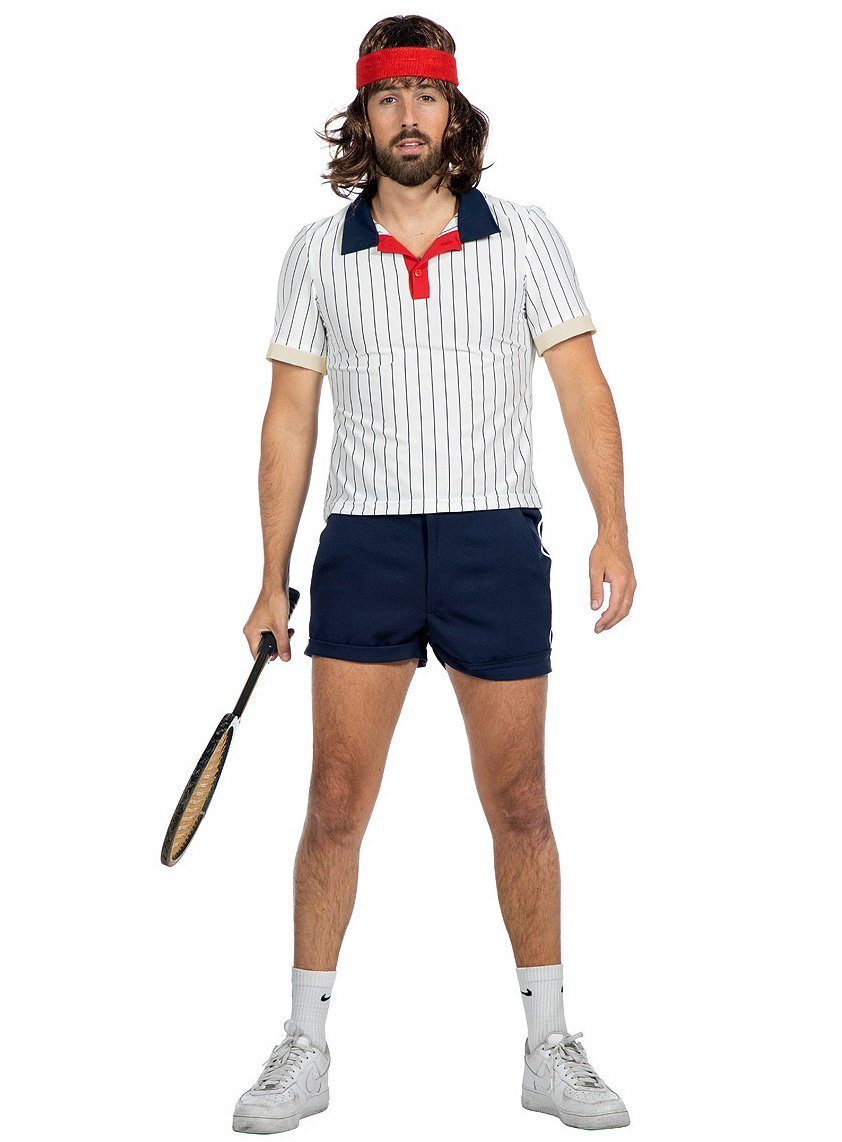 Metamorph Kostüm Retro Tennis Anzug - Sportoutfit Kostüm Karneval, Der Grand Slam der Sportler-Kostüme: 80er Jahre Tennis Outfit