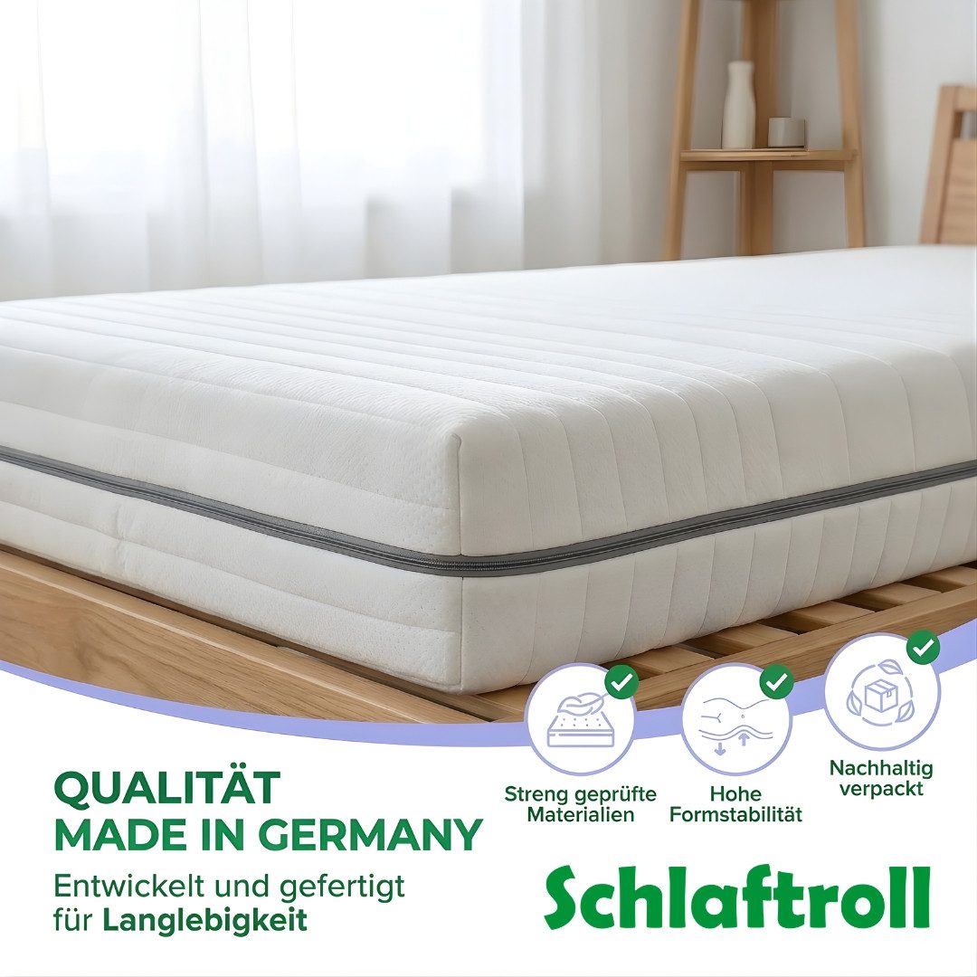 Kaltschaummatratze 25 cm 7 Zonen, H2/H3 Balance, wendbar, atmungsaktiv, Schlaftroll, 90x200, 140x200 und weitere Größen
