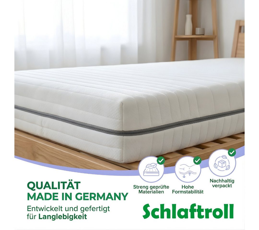 Kaltschaummatratze 25 cm 7 Zonen, H2/H3 Balance, wendbar, atmungsaktiv, Schlaftroll, 90x200, 140x200 und weitere Größen