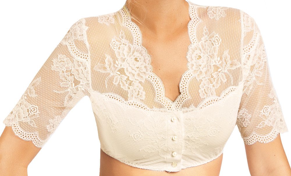 Nina Von C. Dirndlbluse 'Kalea' mit Knopfleiste V-Ausschnitt 16463718, Ch