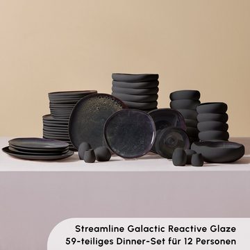 Karaca Geschirr-Set Streamline New Galactic Stoneware Geschirrset, 59-teilig, 12 Personen