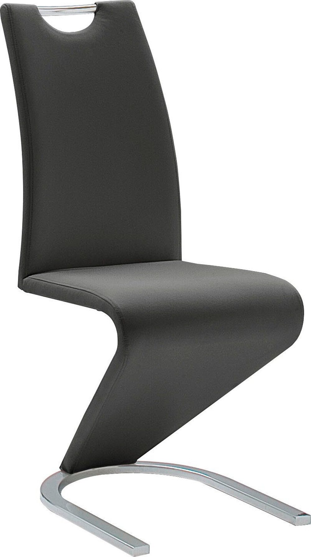 möbelando Freischwinger Pupik II, in schwarz - 45x102x62cm (BxHxT)