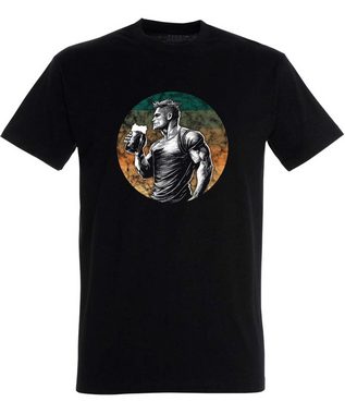 MyDesign24 T-Shirt Herren Print Shirt - Muskulöser Mann mit einem Mass Bier Baumwollshirt mit Aufdruck Regular Fit, i298