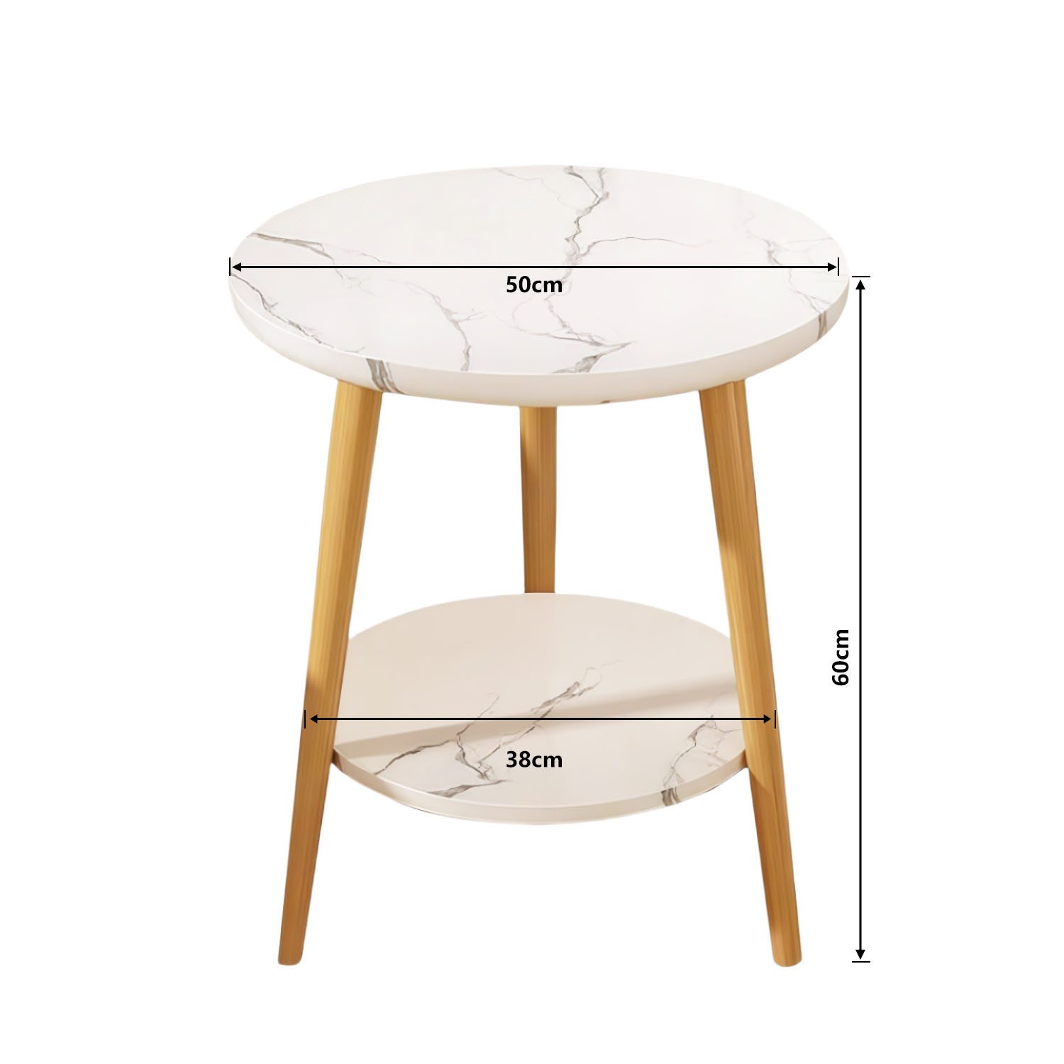 HEYHIPPO Beistelltisch Warmweißer doppelschichtiger Couchtisch aus Holz kle günstig online kaufen