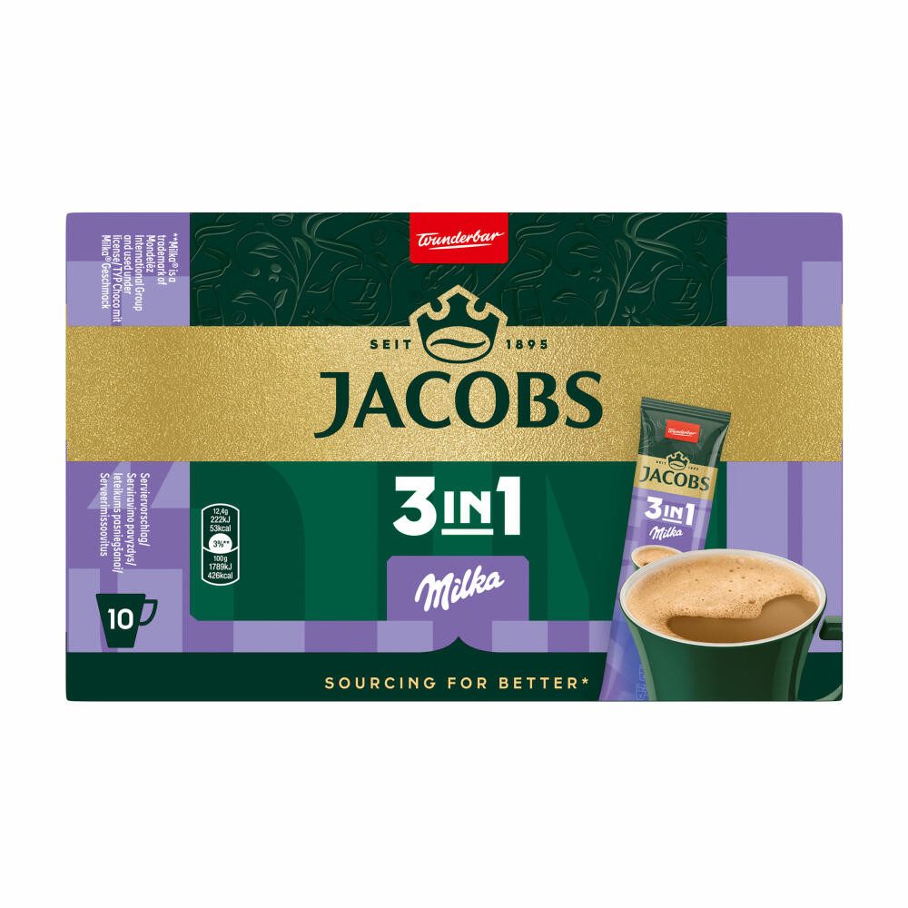 JACOBS Kaffee 3in1 Milka, 10 Sticks