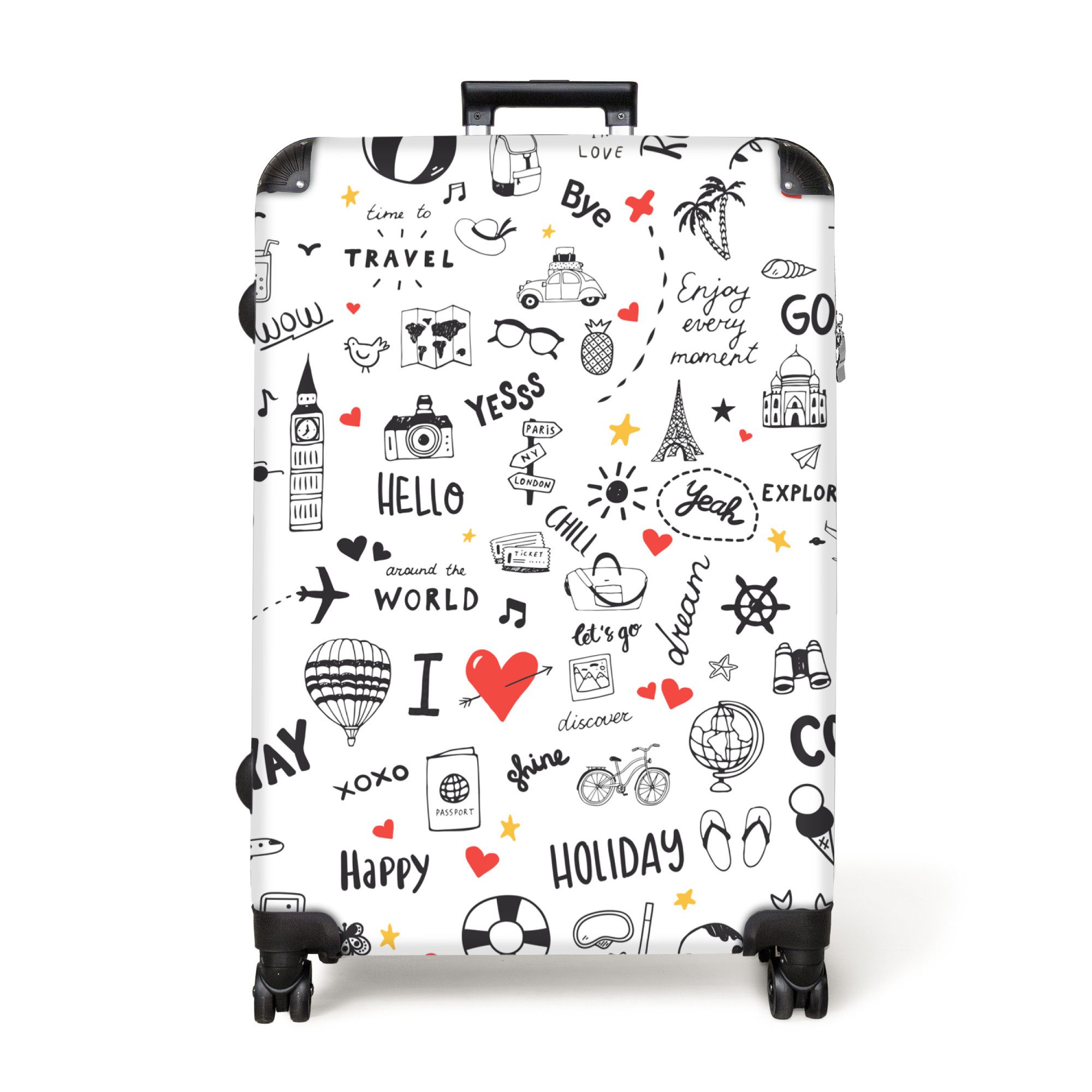 NoBoringSuitcases.com© Hartschalen-Trolley Muster - Kritzelei - günstig online kaufen
