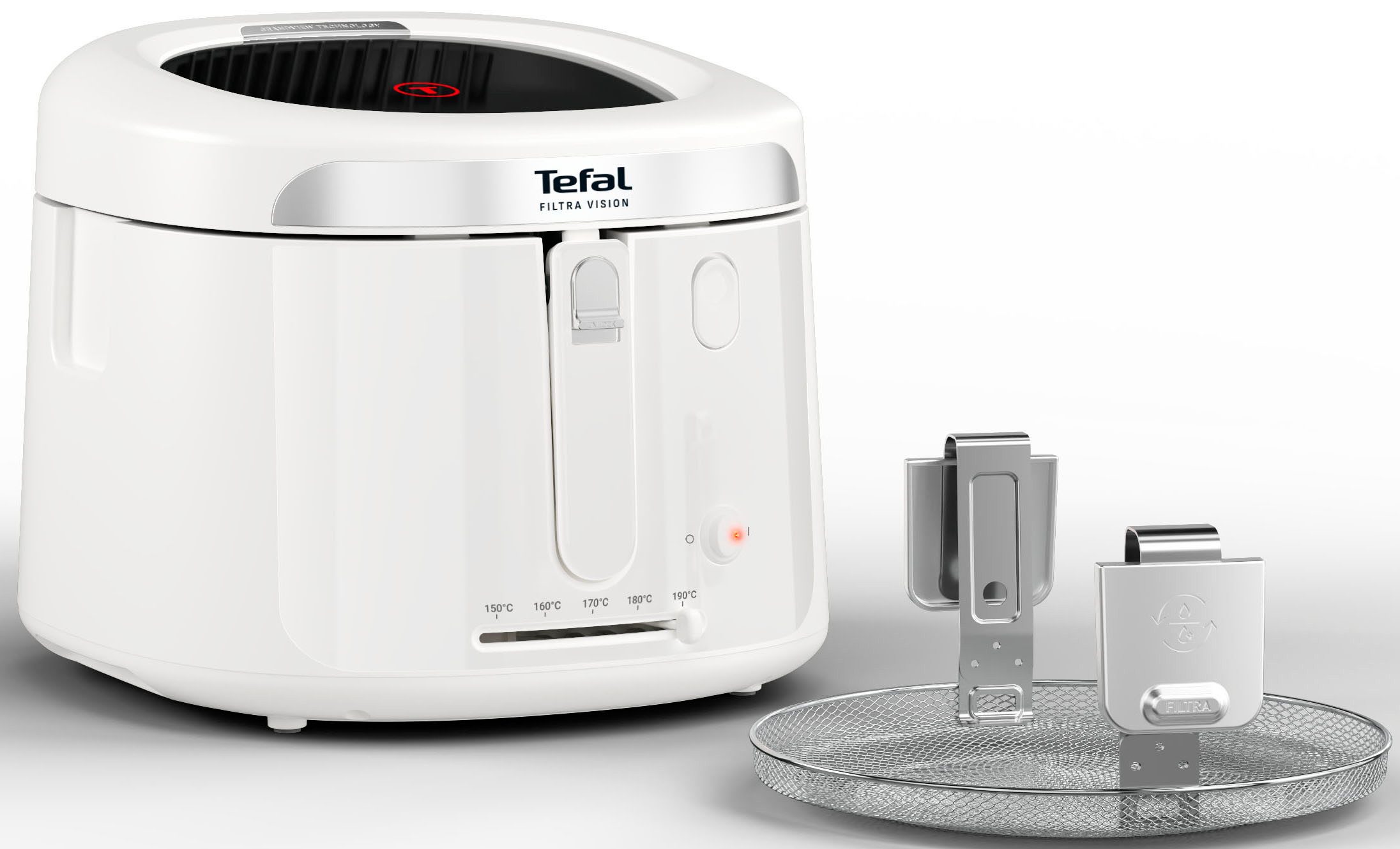Tefal Fritteuse Filtra Vision, 1,2 kg Fassungsvermögen, bis zu 4 Portionen, 1900 W, extragroßes Sichtfenster für bessere Sicht, Filtersieb, FF2541