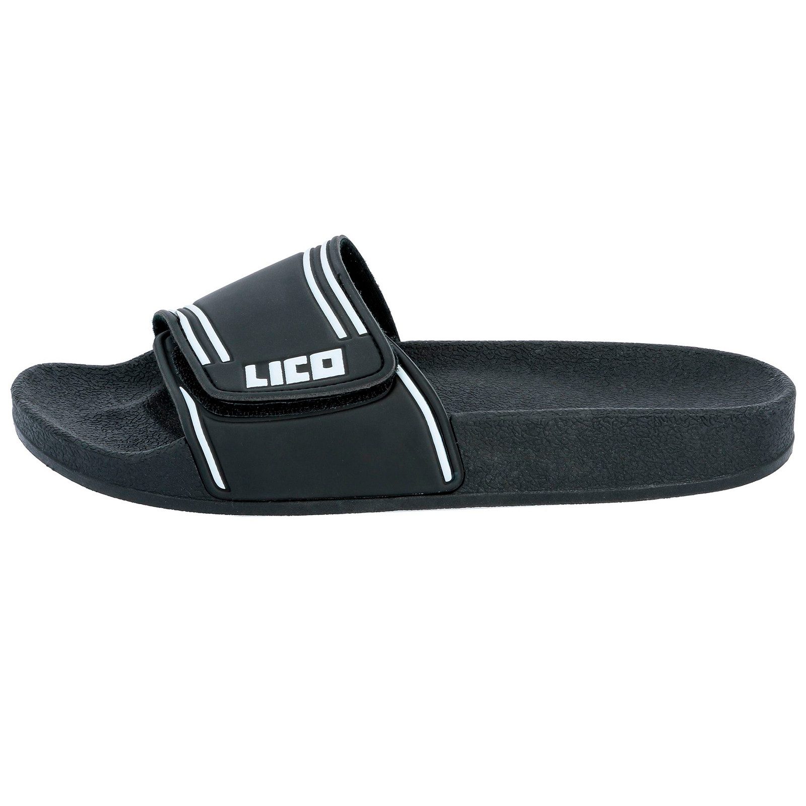 Lico Lico Badepantolette schwarz-weiß Übergröße Badepantolette günstig online kaufen