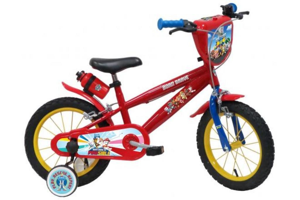 PAW PATROL Kinderfahrrad Jungen - Rot - verschiedene Größen - 85% zusammengebaut - bis 60 kg, Rücktrittbremse, Lenkerhöhe einstellbar, EVA Reifen mit Weichprofil