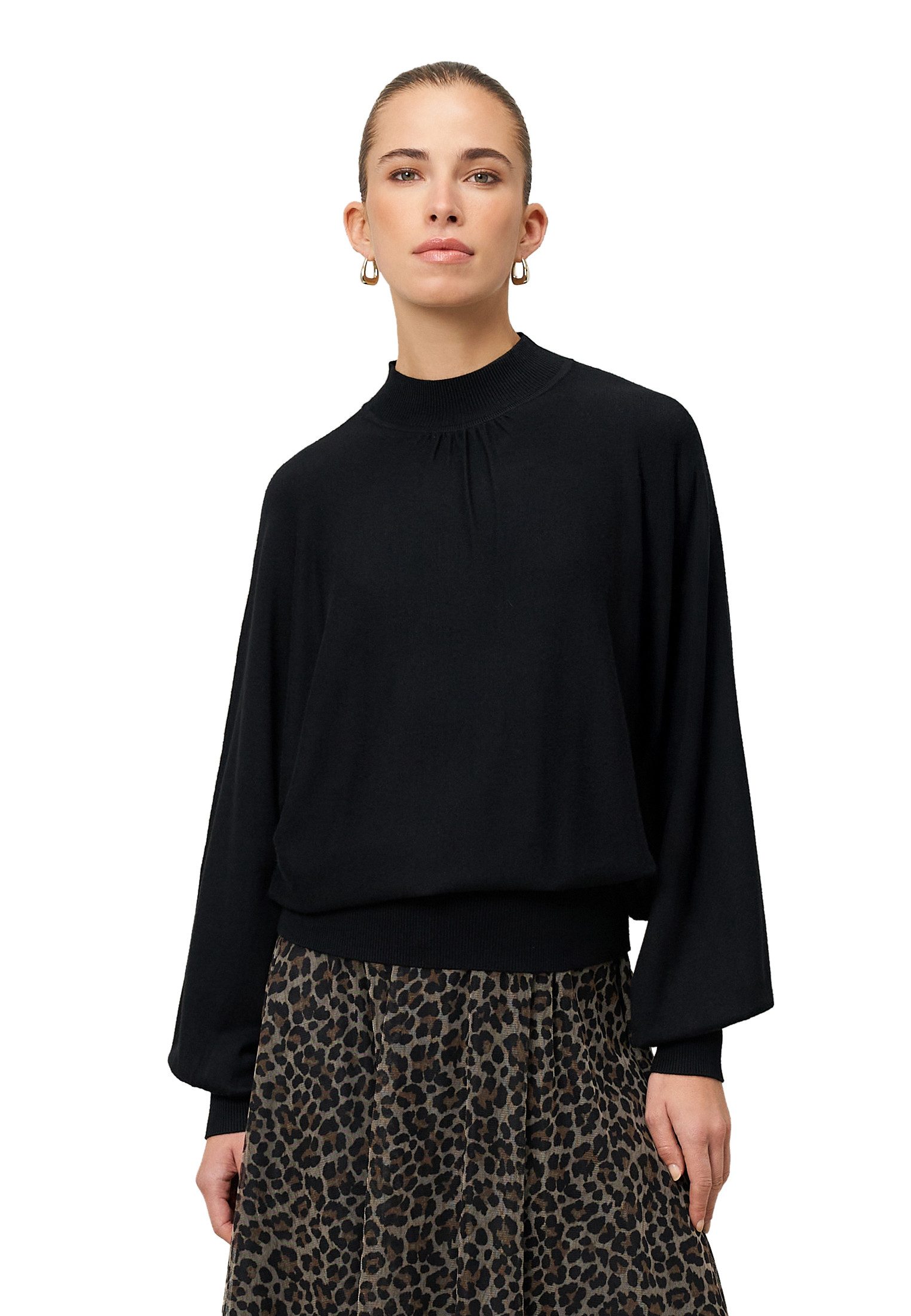 Zero Strickpullover Damen mit Stehkragen (1-tlg) Plain/ohne Details