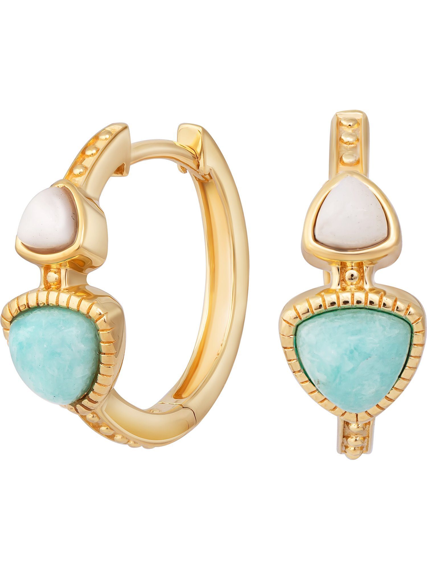 CAÏ Paar Creolen Caï Damen-Creolen 925er Silber 2 Amazonit (Paar)