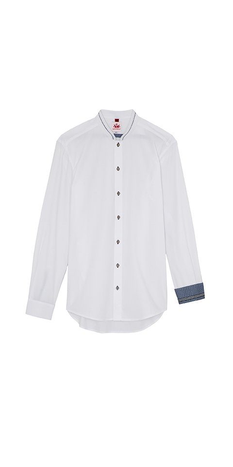 Spieth & Wensky Trachtenhemd Trachtenhemd Brambach Slim weiß/d,blau Fit