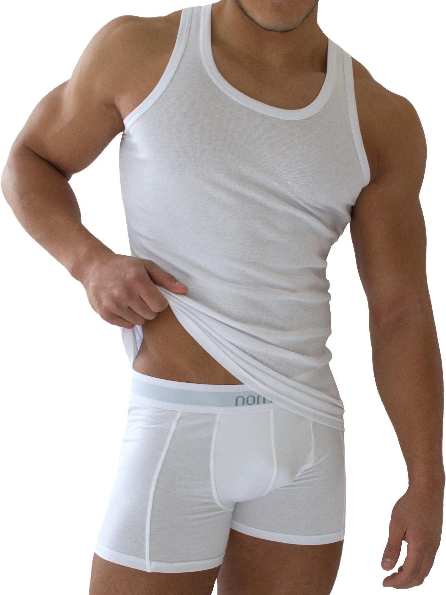 normani Unterhemd 5 Stück Herren-Unterhemd Feinripp Weiß mit Feinrippung günstig online kaufen