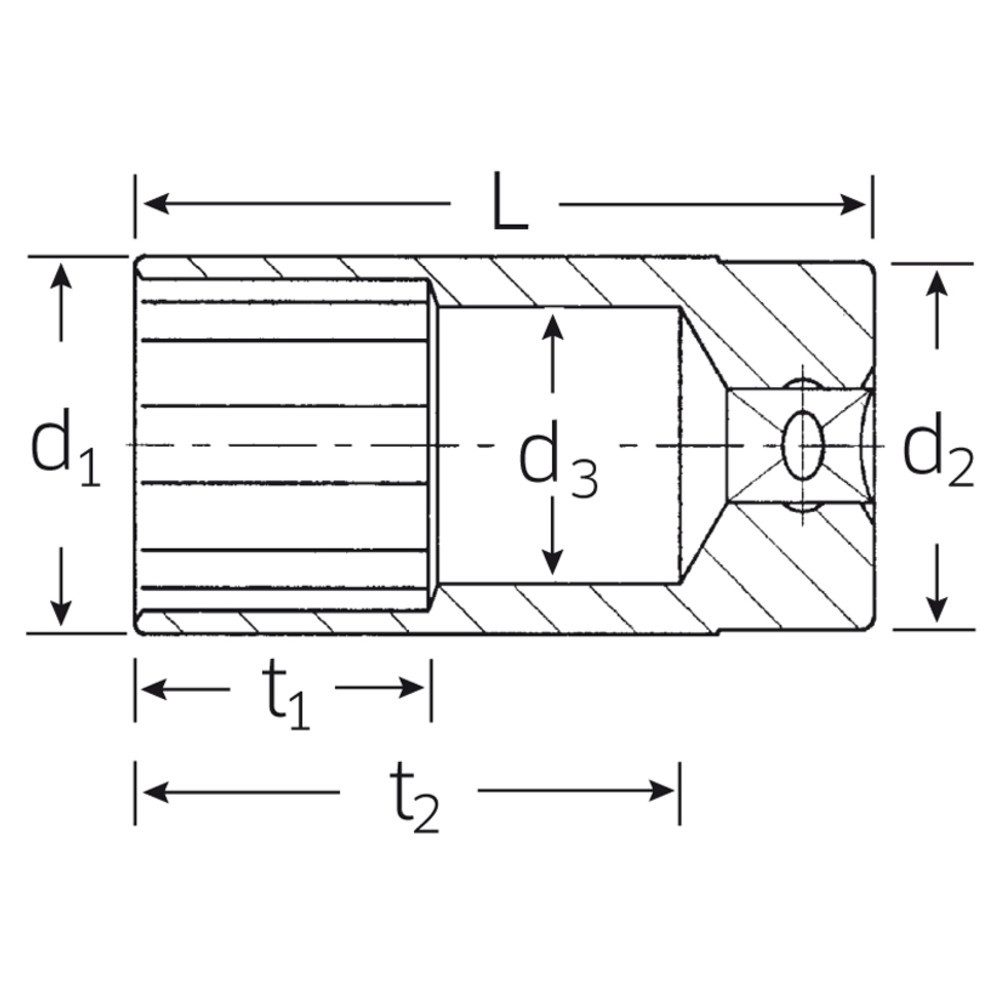 Stahlwille Steckschlüssel 51 Steckschlüsseleinsätze 1/2 20,8-13/16 1) mm