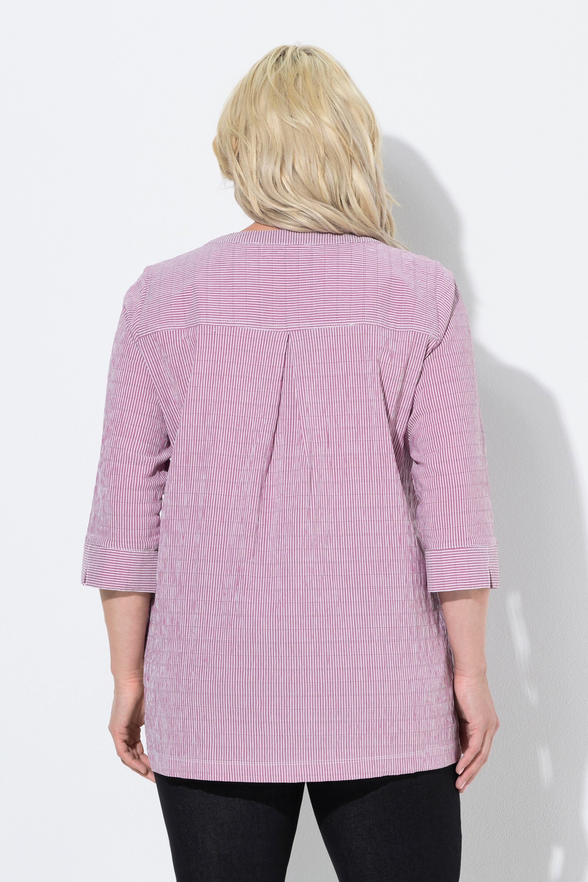 Ulla Popken Tunika Bubble-Tunika Herzausschnitt Biesen 3/4-Arm