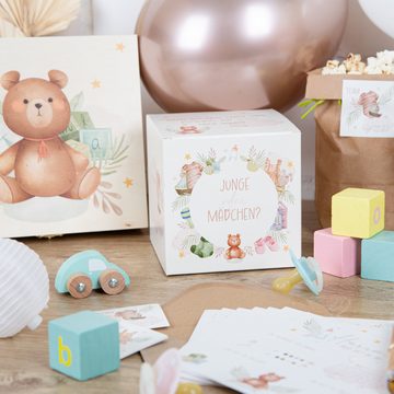 Logbuch-Verlag Geschenkbox Ratespiel Babyparty 10 Rätselkarten zum Ausfüllen (10 St), neutral