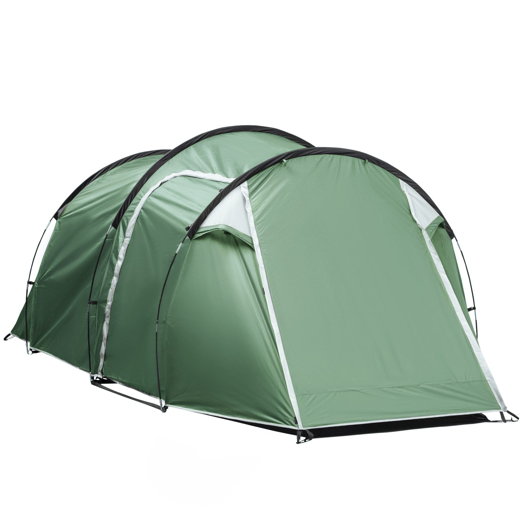 Tunnelzelt für 2-3 Personen, 190T Campingzelt mit Heringen, Glasfaser & Polyester