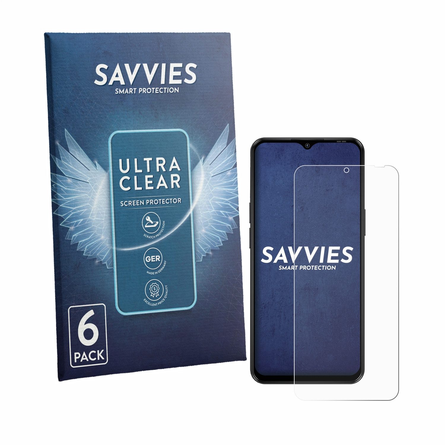 Savvies Displayschutzfolie Schutzfolie für Blackview Wave 7C, 6 Stück, Displayschutz Schutz Folie Klar Transparent