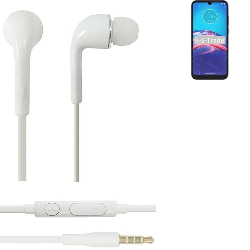 u für mit (Kopfhörer K-S-Trade weiß Motorola Moto Lautstärkeregler Headset E6i 3,5mm) Mikrofon In-Ear-Kopfhörer