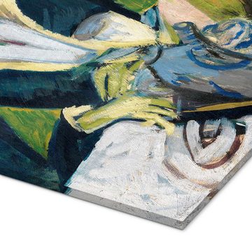 Posterlounge Acrylglasbild Ernst Ludwig Kirchner, Erna mit Zigarette (Ernaporträt in Blau), Malerei