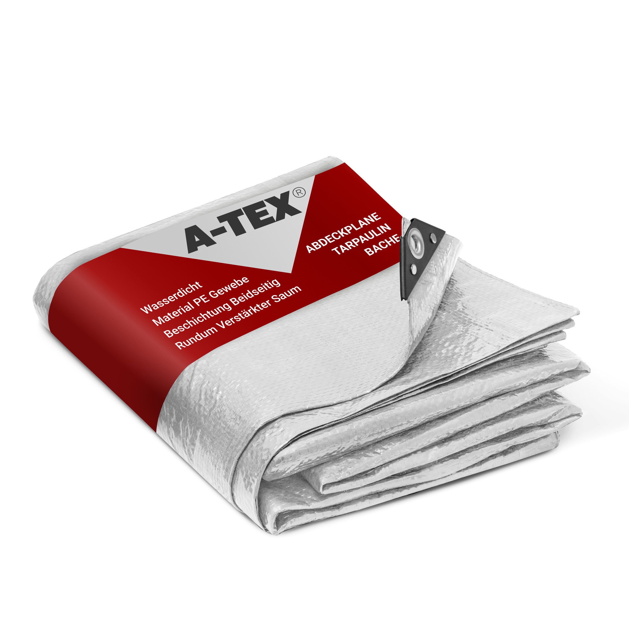A-TEX® Schutzplane Abdeckplane Gewebeplane Plane mit Ösen 90 g/m² weiß 2 x 3 m