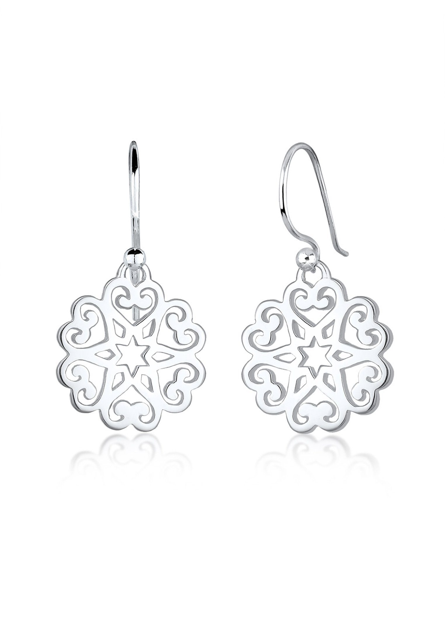Elli Paar Ohrhänger Ornament Herz Sterne Floral 925 Sterling Silber | Ohrhänger