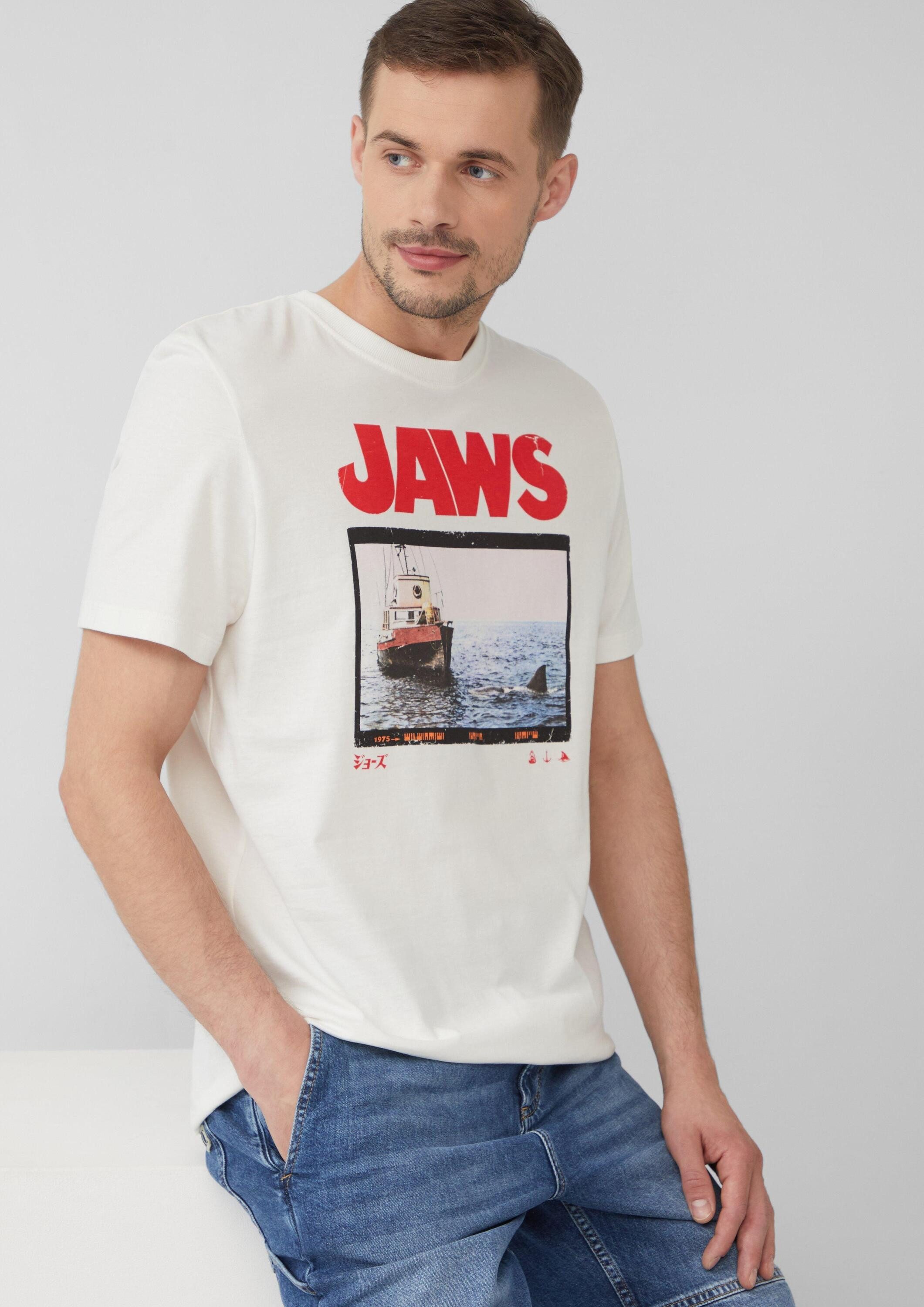 s.Oliver Kurzarmshirt T-Shirt T-Shirt aus Baumwolle mit Jaws© UCS LLC-Print