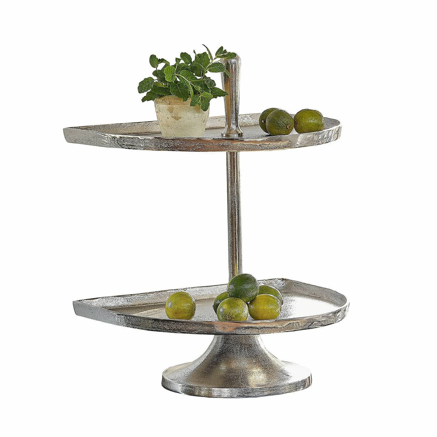 Mirabeau Etagere Etagere Quiralen antiksilber, Aluminiumguss