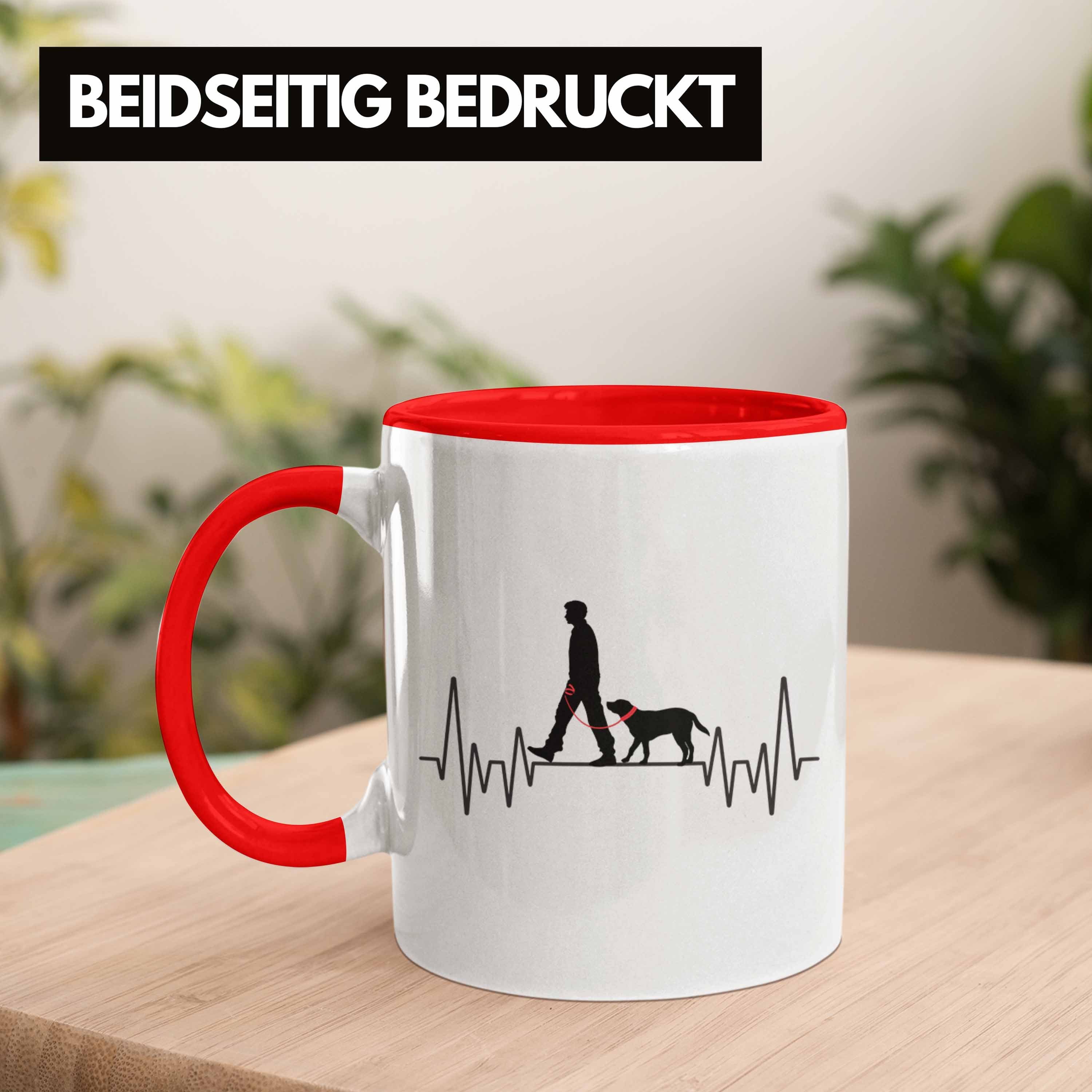 Rot für Hunde-Mama Herzschlag Tasse Besitzer - Trendation Geschenk Hunde Trendation H Tasse