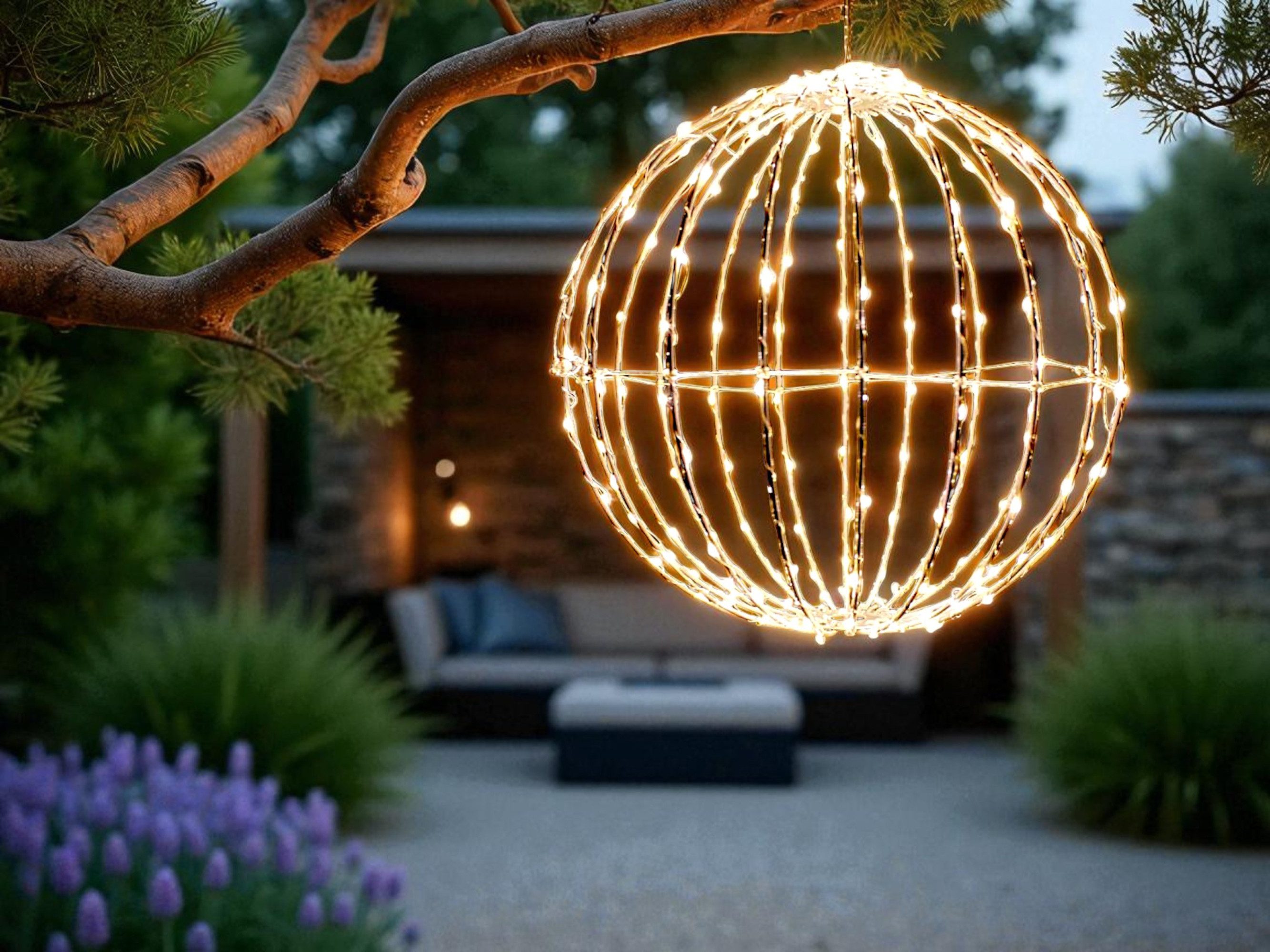 Arnusa LED Kugelleuchte Weihnachtsbeleuchtung Leuchtkugel 30cm günstig online kaufen