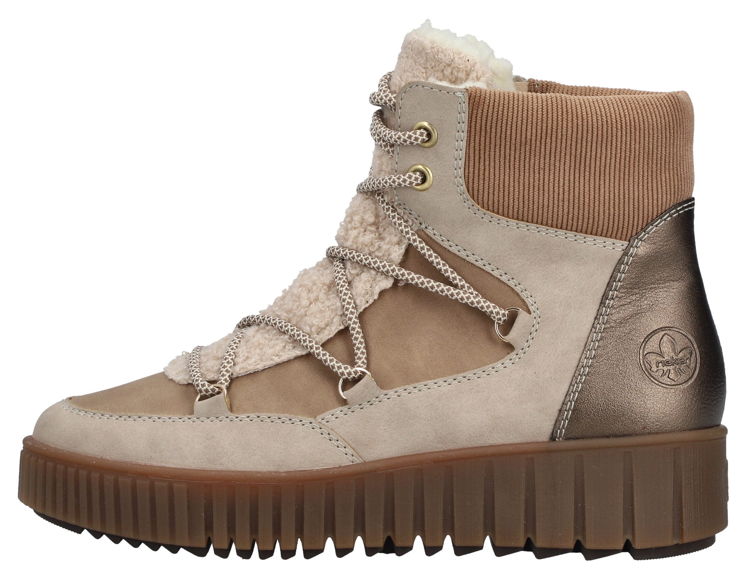 Rieker Winterboots Schnürboots, Plateauboots, mit Warmfutter