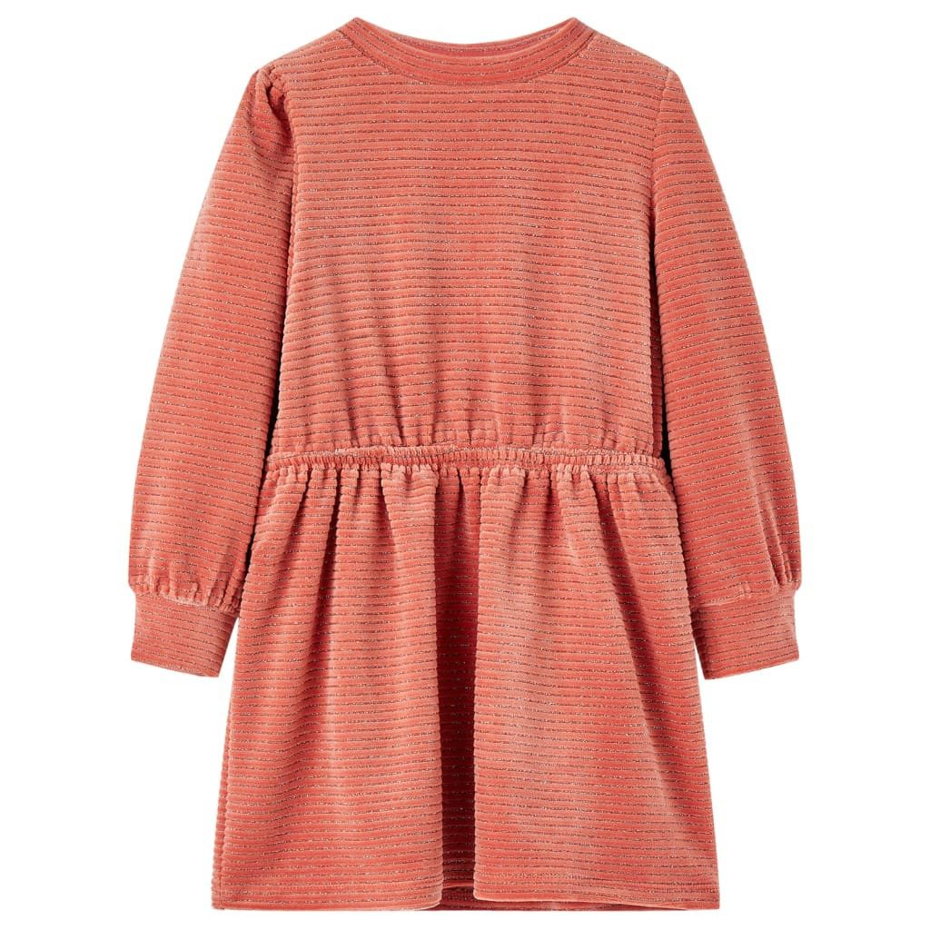 Druckkleid Kinderkleid mit Langen Ärmeln Mittelrosa 104