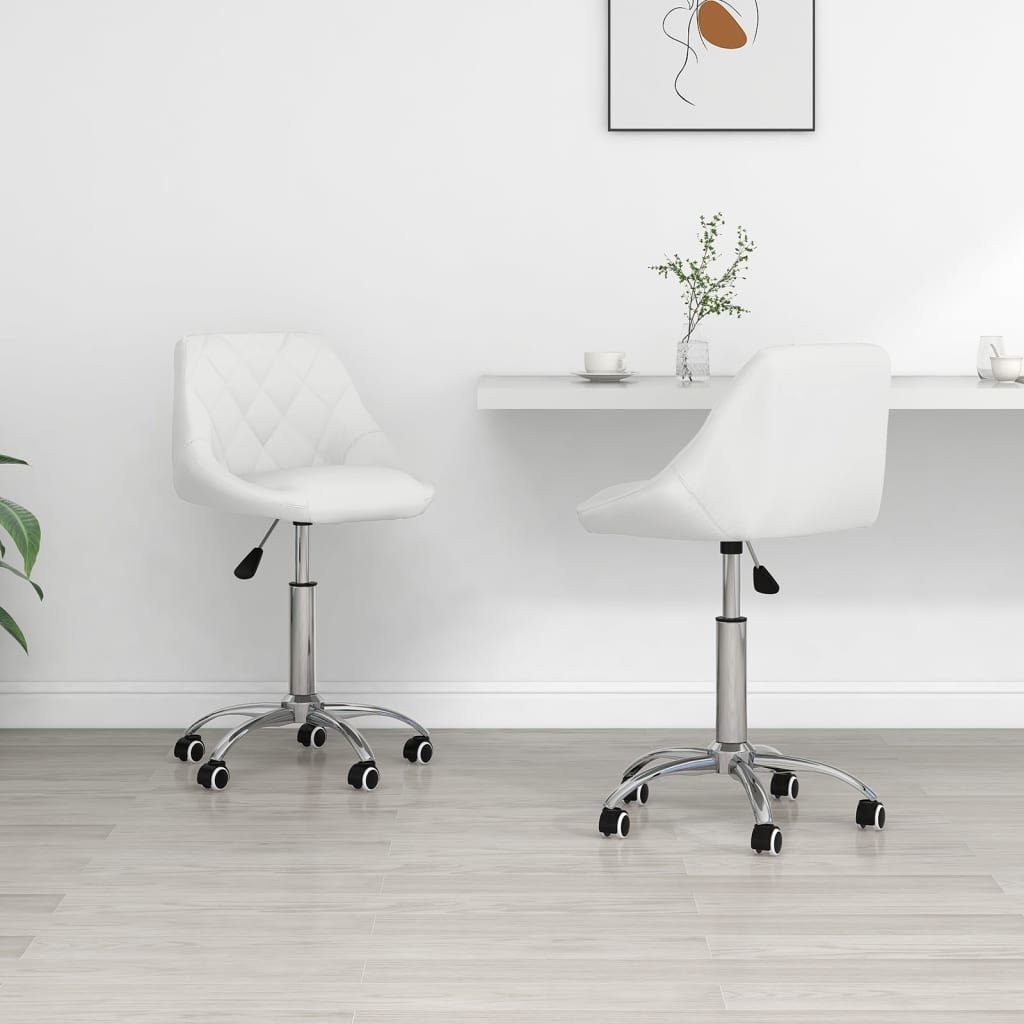 2 Esszimmerstühle | Weiß Weiß St) Weiß Esszimmerstuhl (2 Stk. vidaXL Drehbar Kunstleder