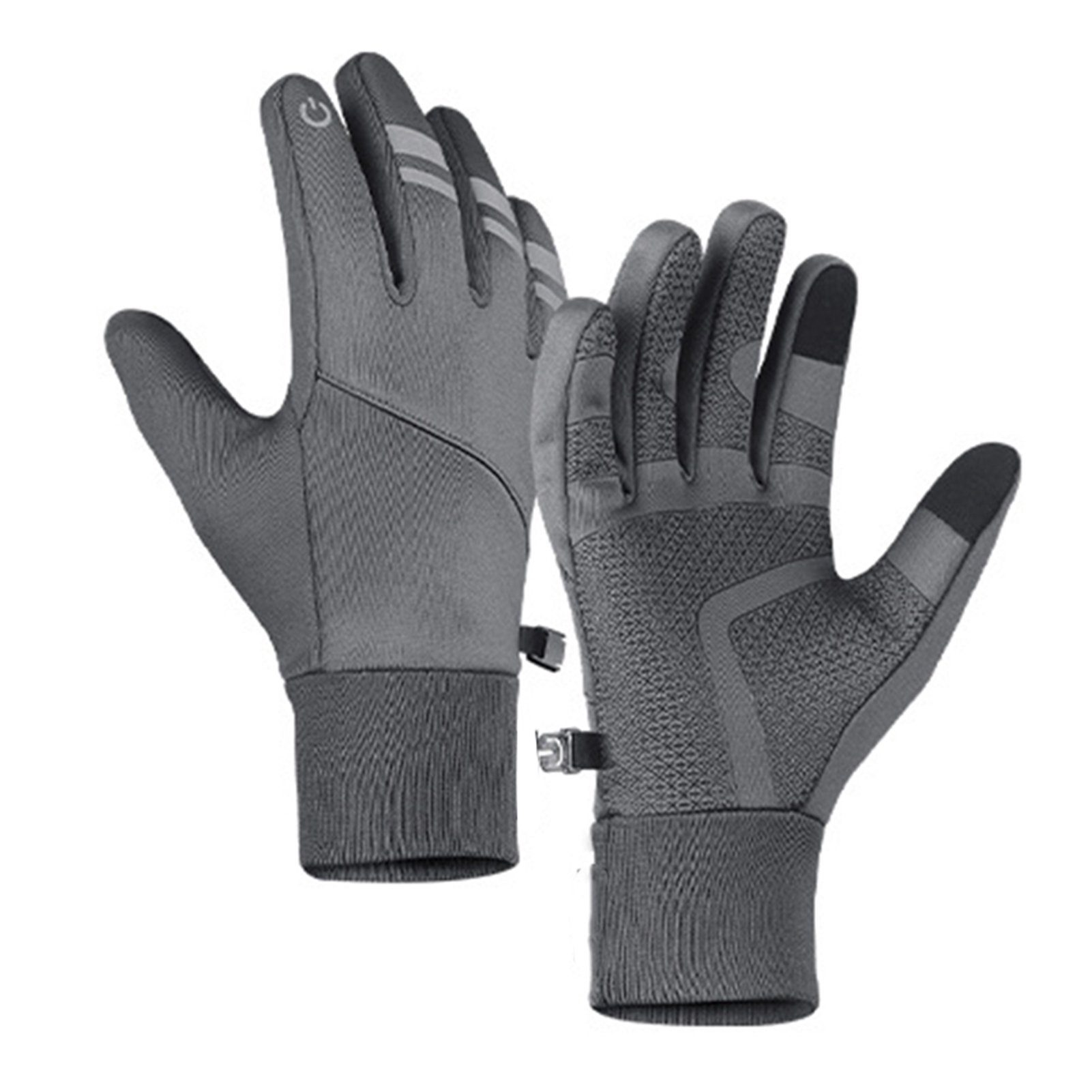 Blusmart Fahrradhandschuhe Winter-Fahrradhandschuhe, Wasserdichte Thermo-Handschuhe Mit gray